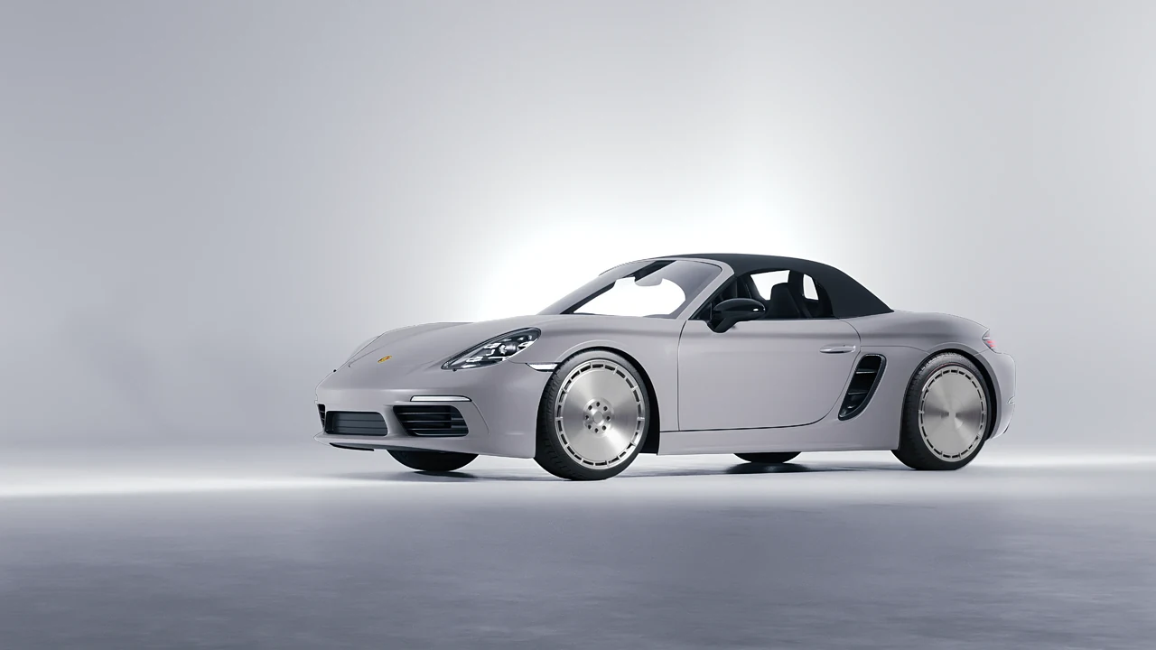 Porsche Boxster 2023 on RDB LA Zero forged wheels, front three-quarter view