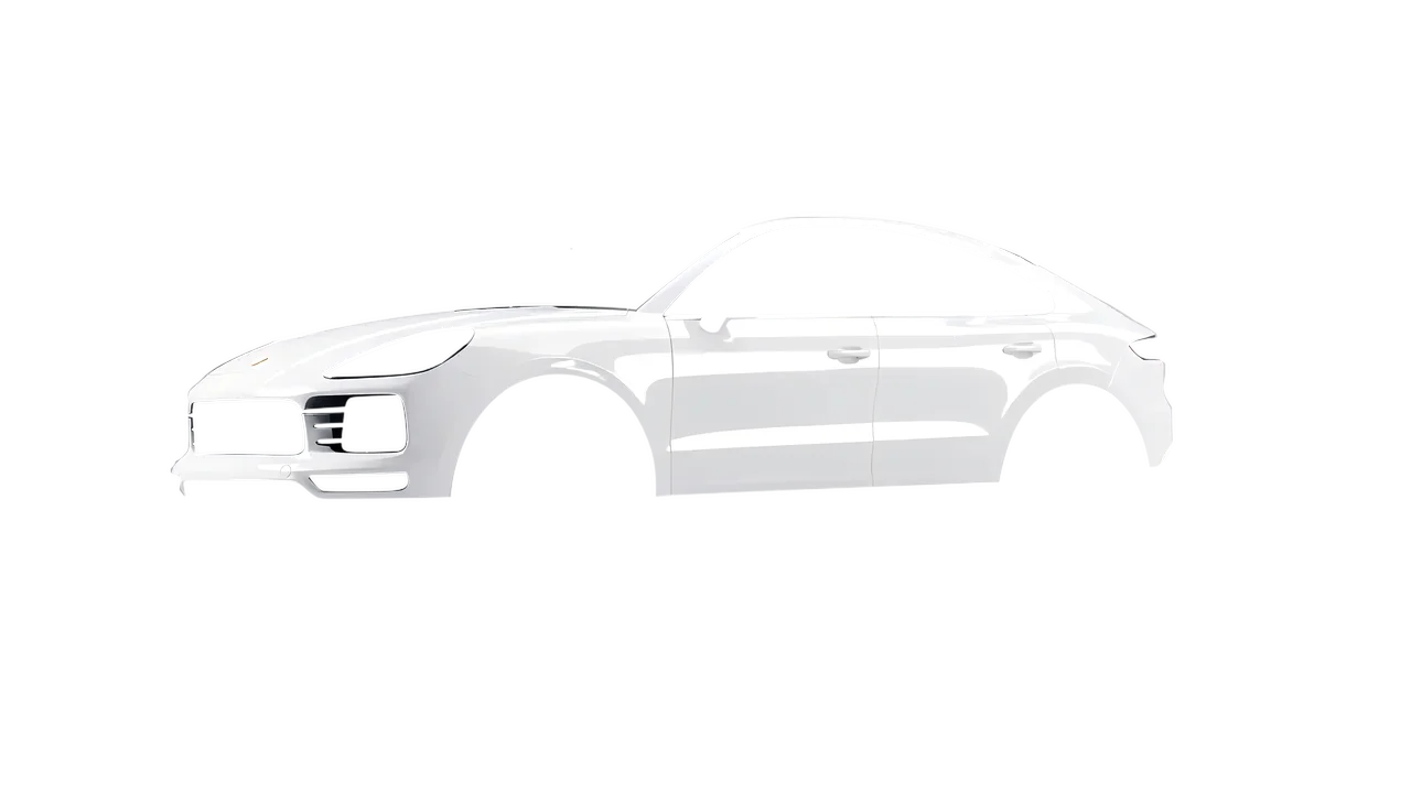 Porsche Cayenne Coupe Turbo 2019 wrapped in Gloss White (3M G10), front three-quarter view