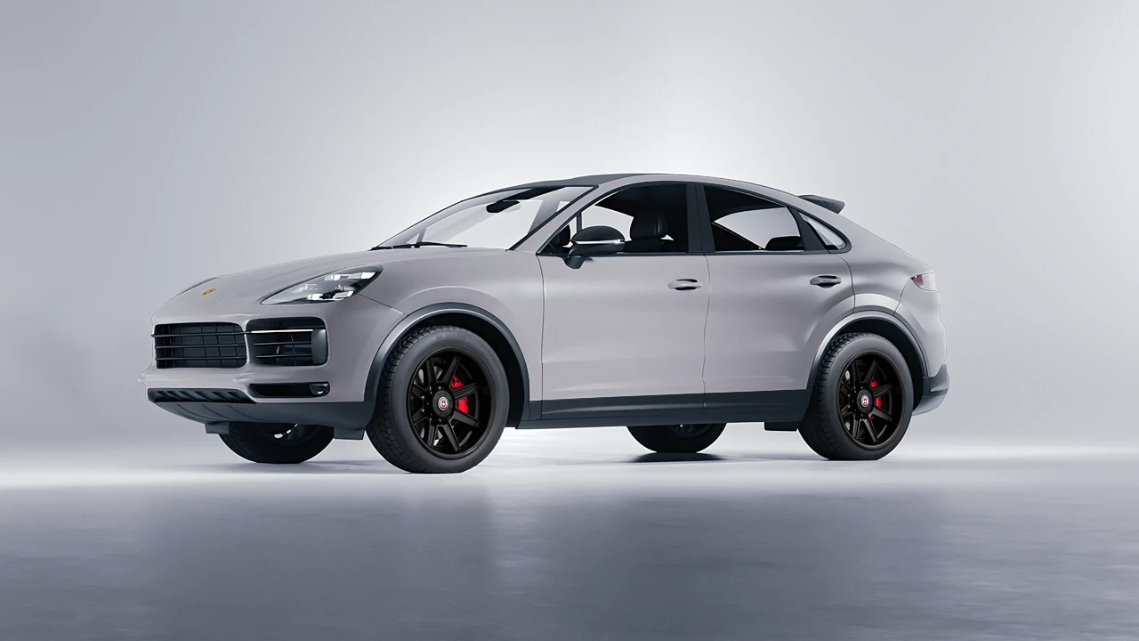 Porsche Cayenne Coupe Turbo 2019 on HRE Performance Wheels HD188H forged wheels, front three-quarter view