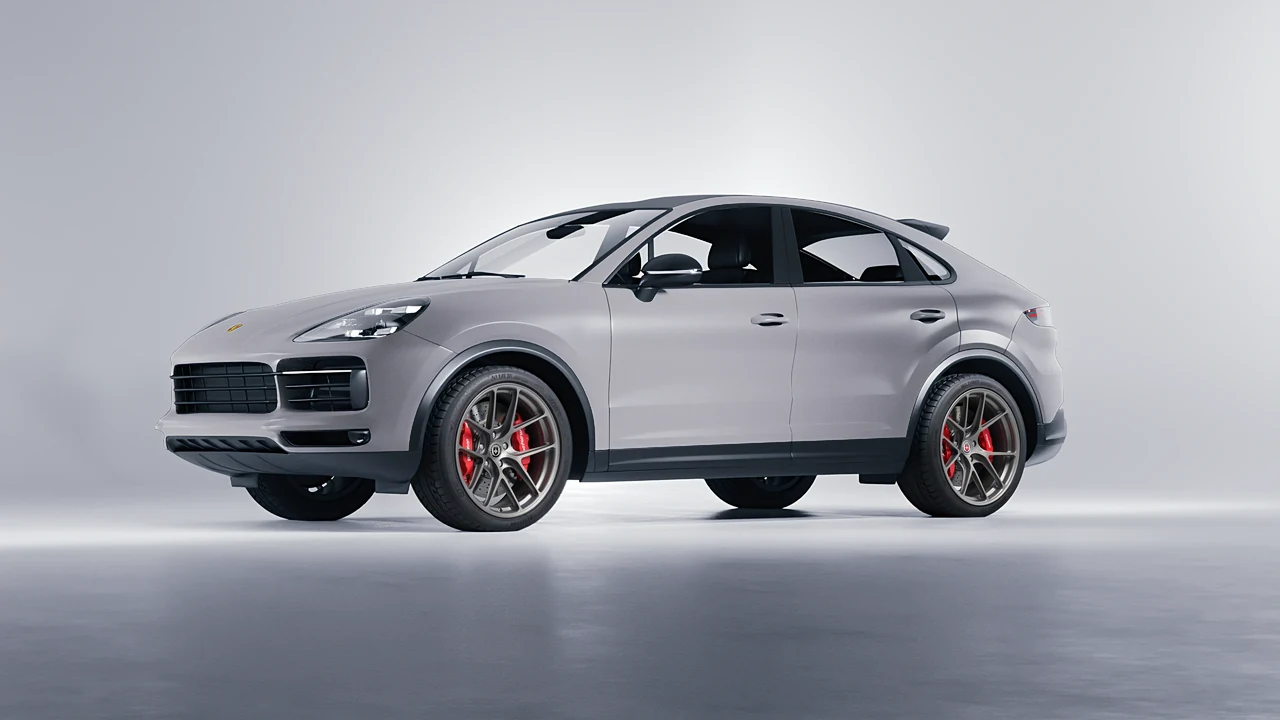 Porsche Cayenne Coupe Turbo 2019 on HRE Performance Wheels R101-Lightweight forged wheels, front three-quarter view