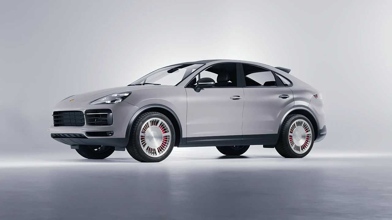 Porsche Cayenne Coupe Turbo 2019 on RDB LA Masterpiece forged wheels, front three-quarter view