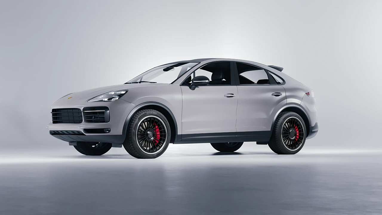 Porsche Cayenne Coupe Turbo 2019 on RDB LA Twenty Two forged wheels, front three-quarter view