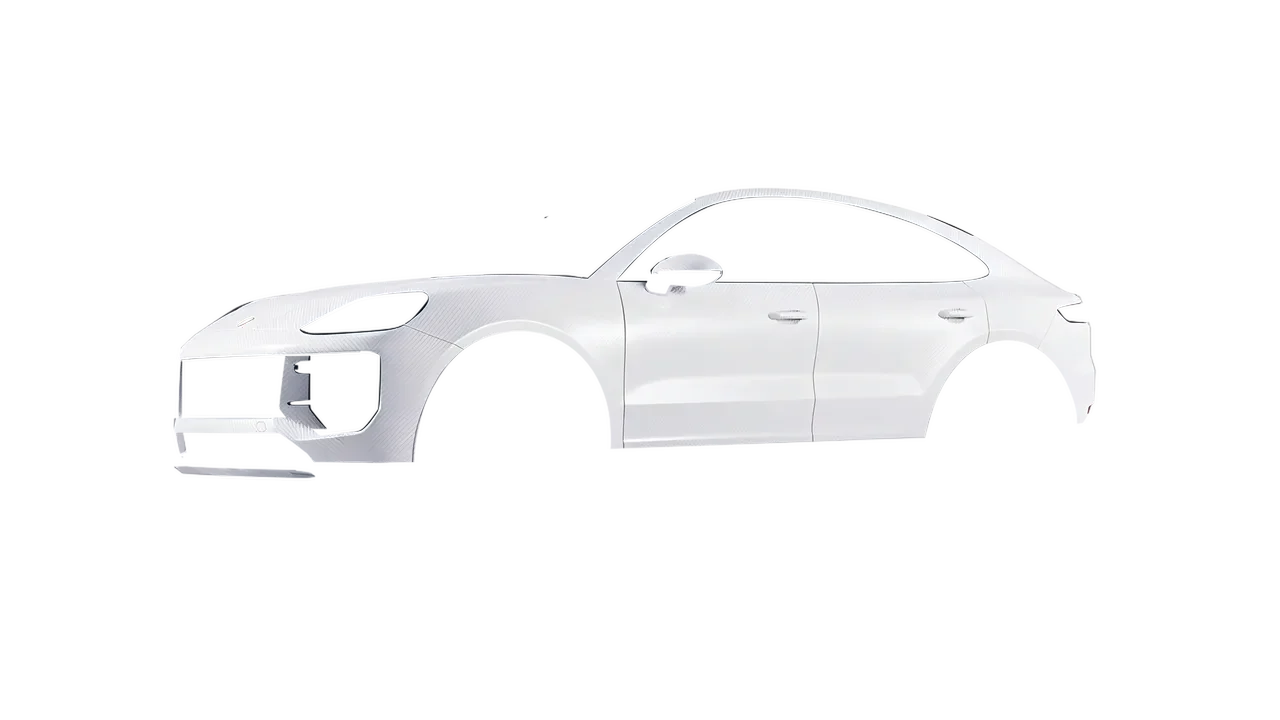 Porsche Cayenne Turbo GT 2024 wrapped in Carbon Fiber White (Avery Dennison SW900-115-X), front three-quarter view