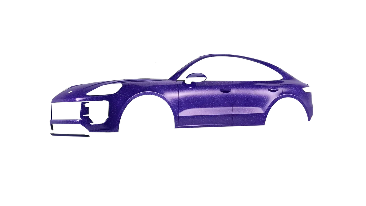 Porsche Cayenne Turbo GT 2024 wrapped in Purple (Avery Dennison SW900-587-D), front three-quarter view