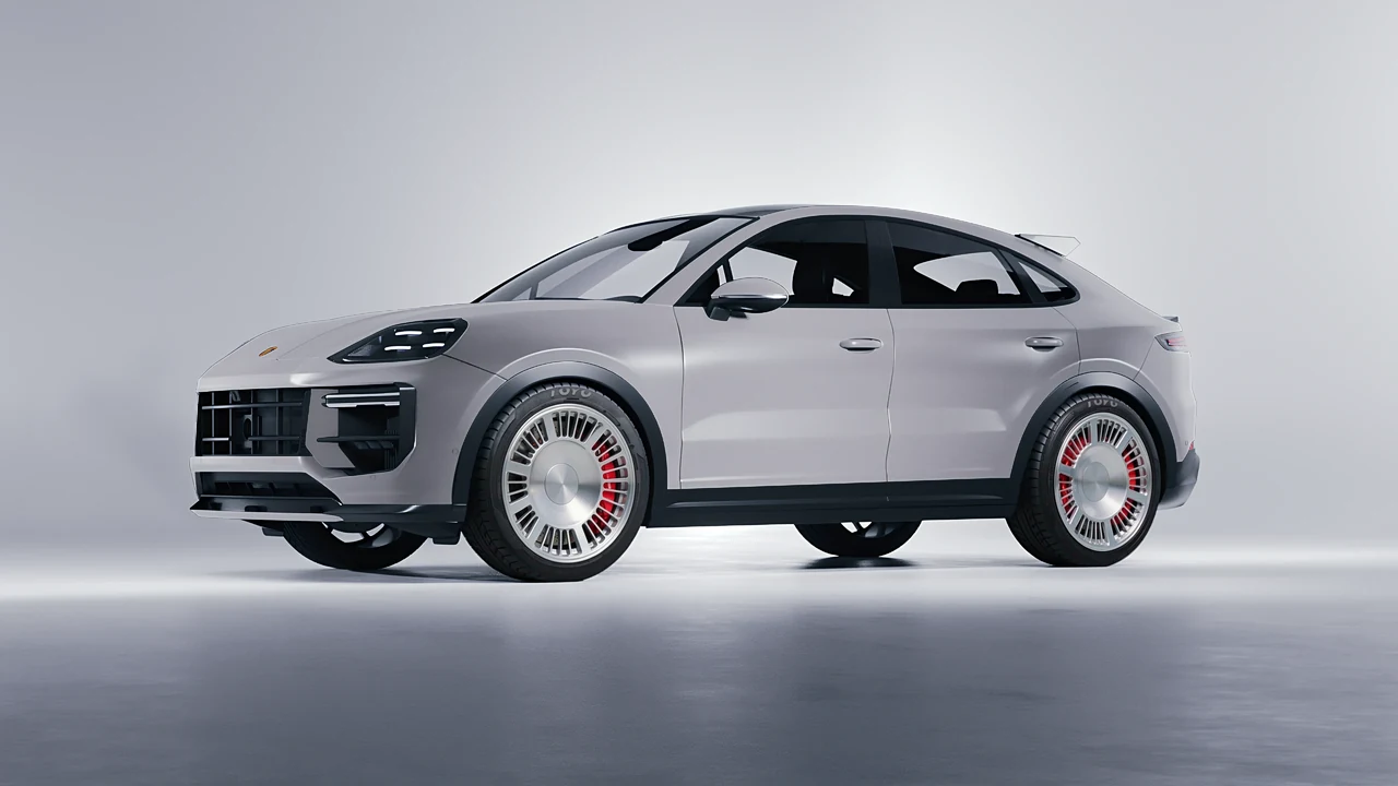 Porsche Cayenne Turbo GT 2024 on RDB LA Masterpiece forged wheels, front three-quarter view