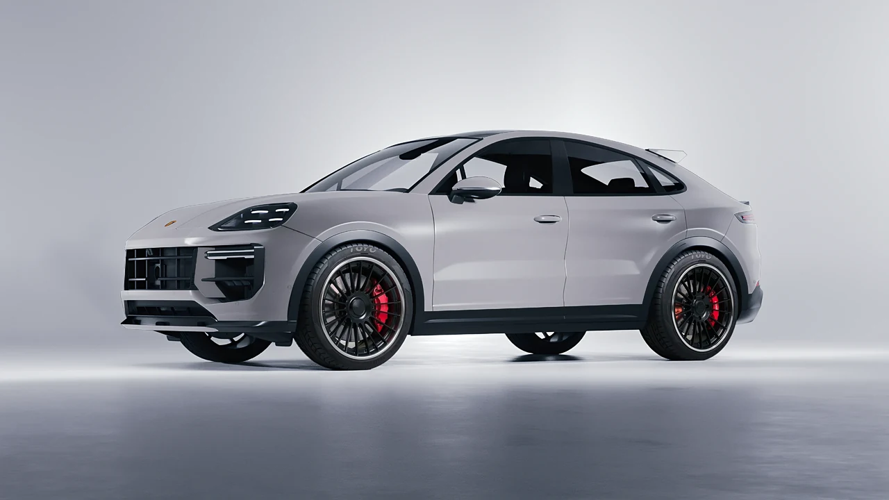 Porsche Cayenne Turbo GT 2024 on RDB LA Twenty Two forged wheels, front three-quarter view