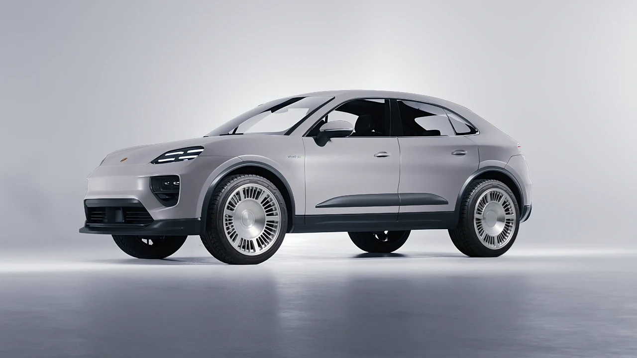 Porsche Macan Electric 2024 on RDB LA Masterpiece forged wheels, front three-quarter view