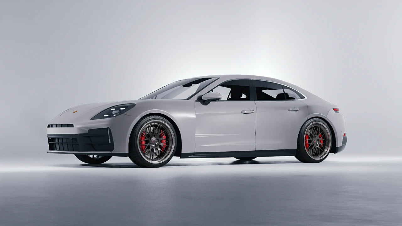 Porsche Panamera 2024 on HRE Performance Wheels 540 forged wheels, front three-quarter view