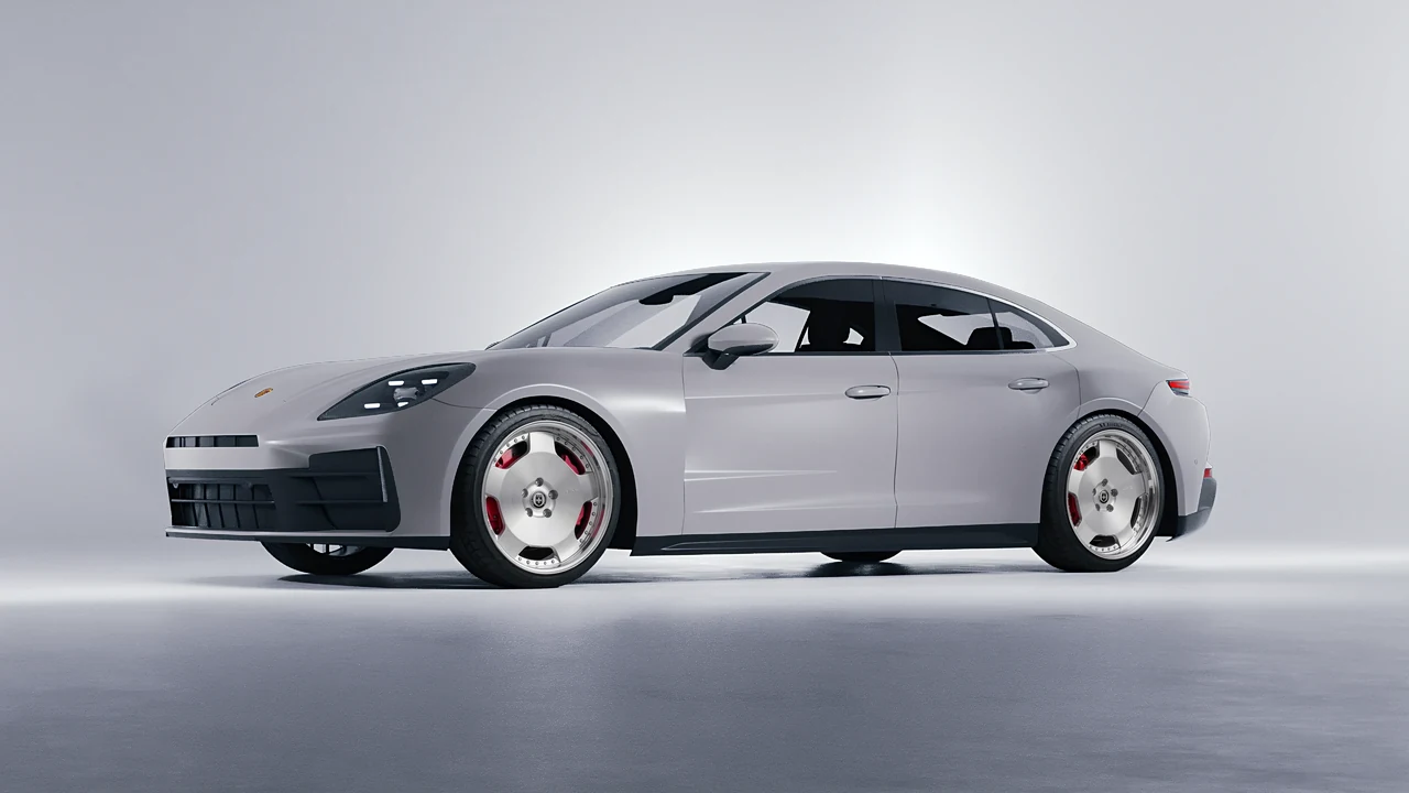 Porsche Panamera 2024 on HRE Performance Wheels 544 forged wheels, front three-quarter view