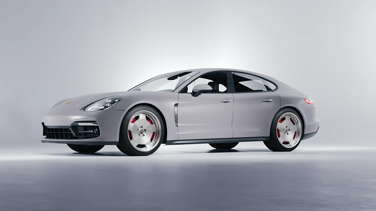 Porsche Panamera GTS 2024 on HRE Performance Wheels 544 forged wheels, front three-quarter view