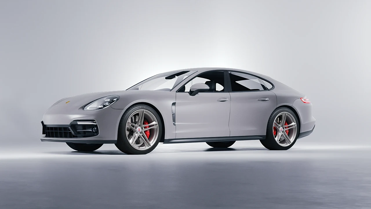 Porsche Panamera GTS 2024 on HRE Performance Wheels P207 forged wheels, front three-quarter view