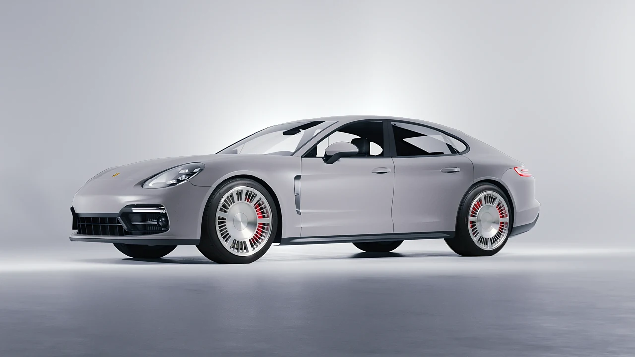 Porsche Panamera GTS 2024 on RDB LA Masterpiece forged wheels, front three-quarter view
