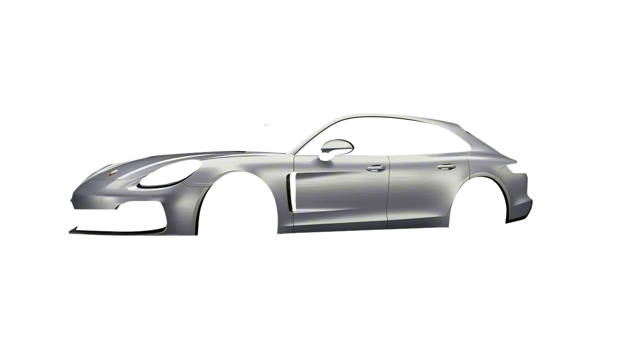 Porsche Panamera GTS Sport Turismo 2019 wrapped in Brushed Aluminum (Avery Dennison SW900-812-X), front three-quarter view