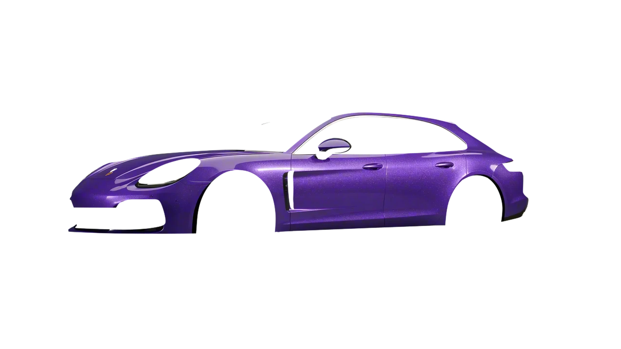 Porsche Panamera GTS Sport Turismo 2019 wrapped in Purple (Avery Dennison SW900-587-D), front three-quarter view