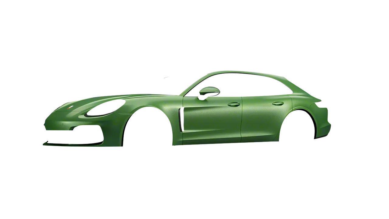 Porsche Panamera GTS Sport Turismo 2019 wrapped in Apple Green (Avery Dennison SW900-745-M), front three-quarter view