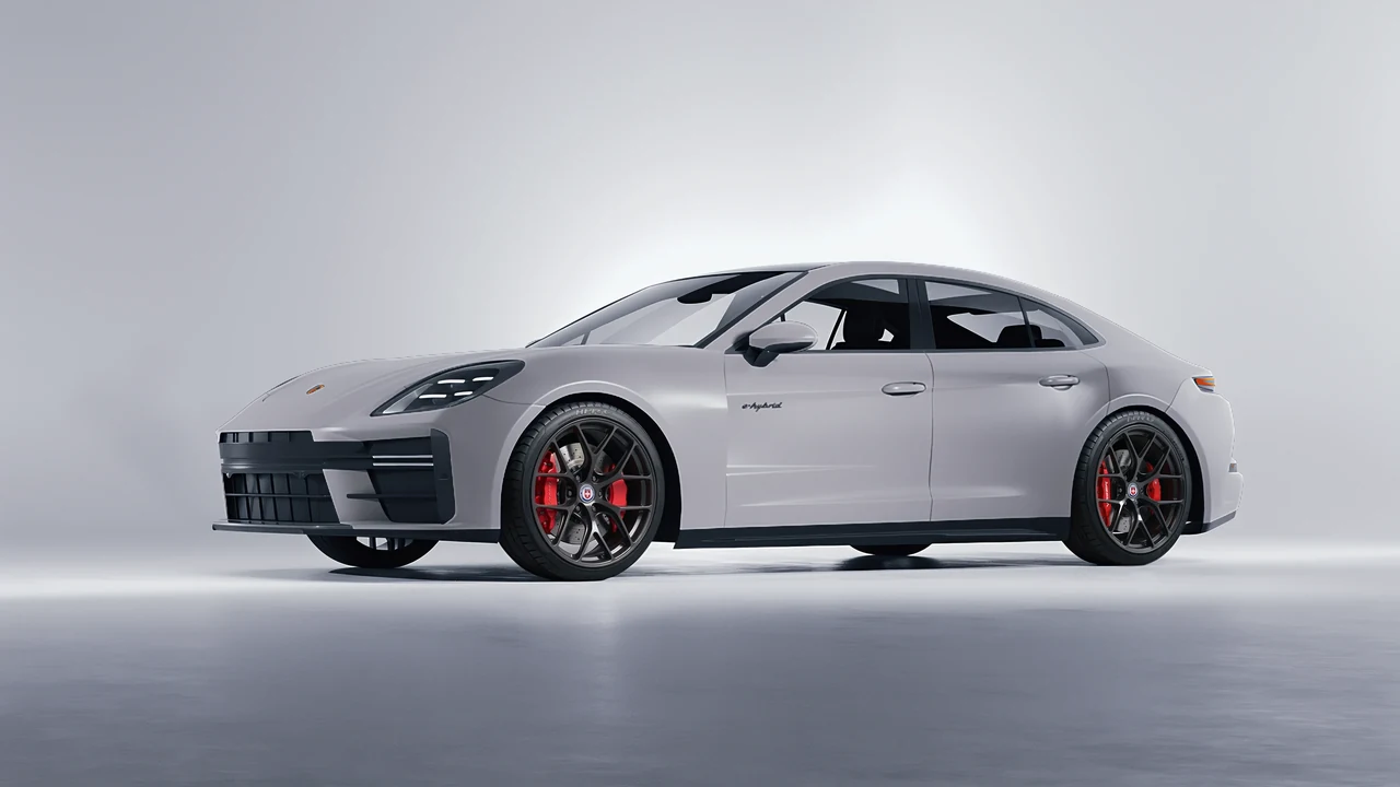 Porsche Panamera Turbo 2024 on HRE Performance Wheels R161-Lightweight forged wheels, front three-quarter view