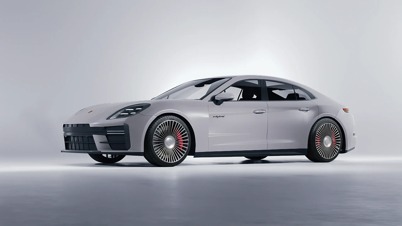 Porsche Panamera Turbo 2024 on RDB LA 50 forged wheels, front three-quarter view