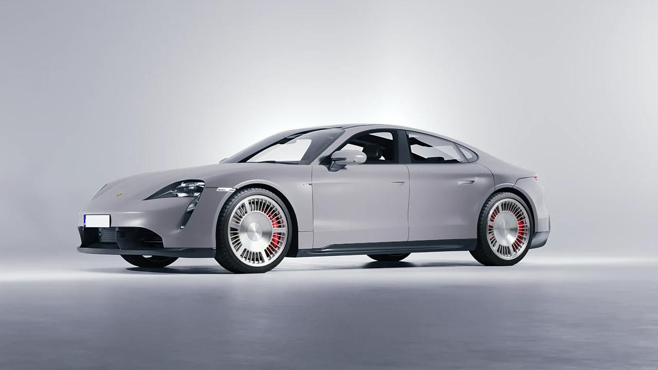 Porsche Taycan 2020 on RDB LA Masterpiece forged wheels, front three-quarter view