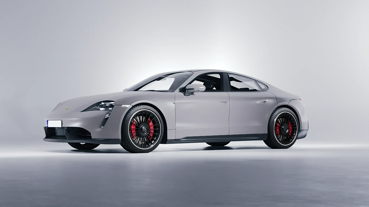 Porsche Taycan 2020 on RDB LA Twenty Two forged wheels, front three-quarter view