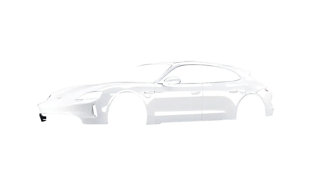 Porsche Taycan 4S Sport Turismo 2022 wrapped in Gloss White (3M G10), front three-quarter view