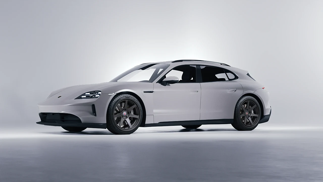 Porsche Taycan 4S Sport Turismo 2022 on HRE Performance Wheels 307-GT forged wheels, front three-quarter view