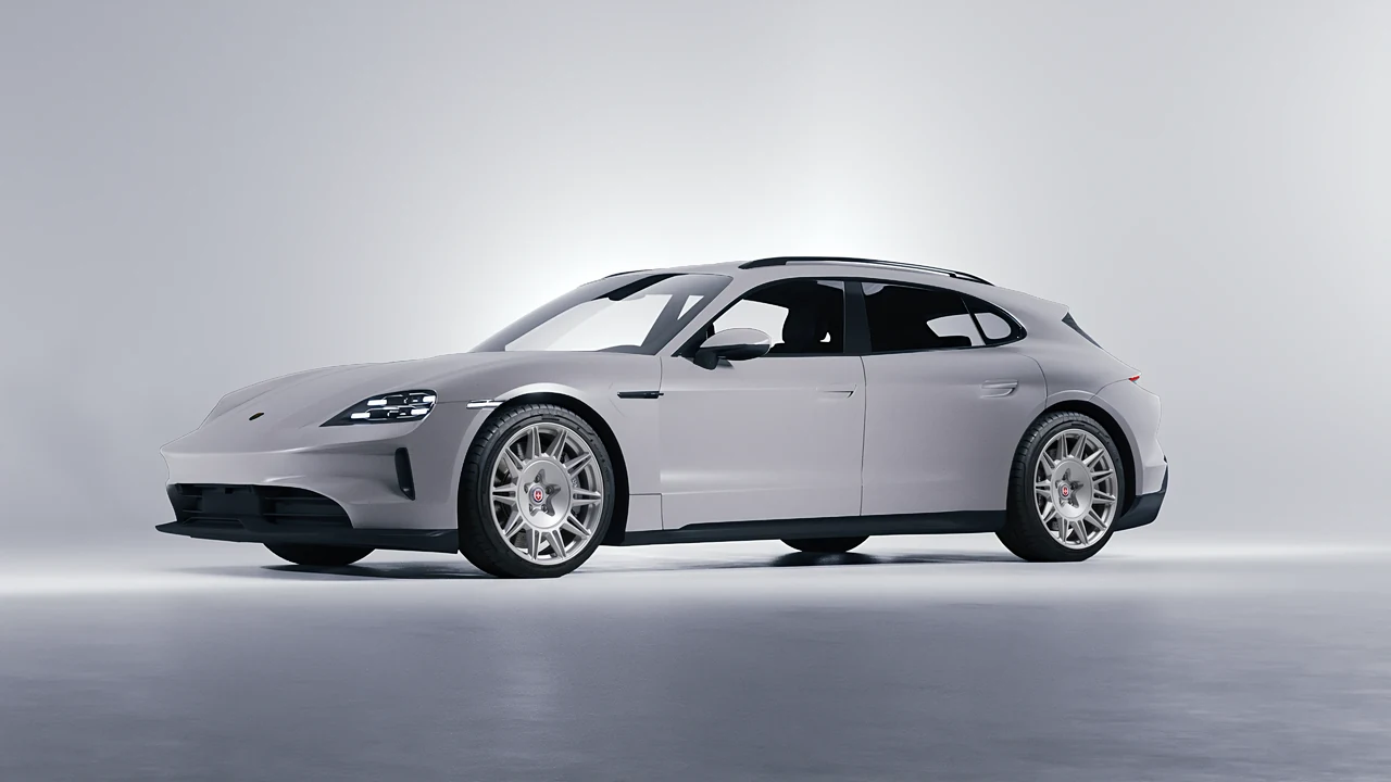Porsche Taycan 4S Sport Turismo 2022 on HRE Performance Wheels 528M forged wheels, front three-quarter view