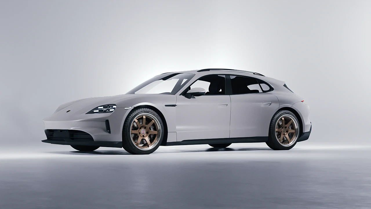 Porsche Taycan 4S Sport Turismo 2022 on HRE Performance Wheels C106 forged wheels, front three-quarter view