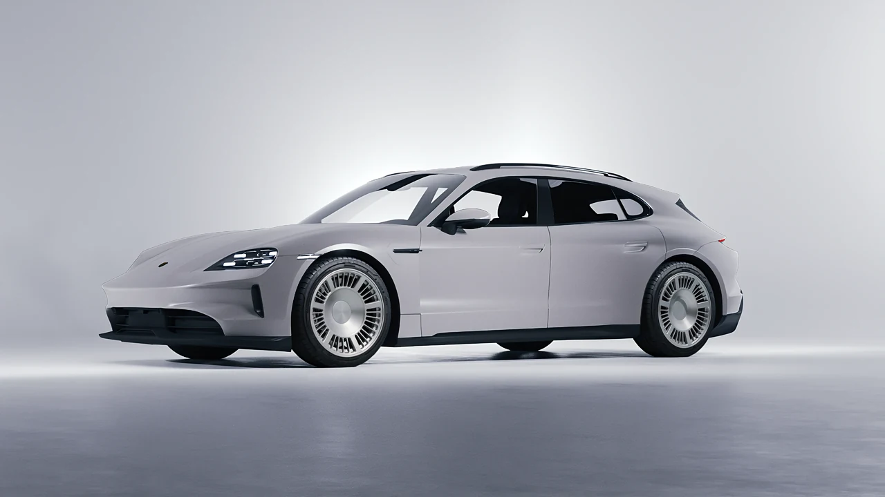 Porsche Taycan 4S Sport Turismo 2022 on RDB LA Masterpiece forged wheels, front three-quarter view