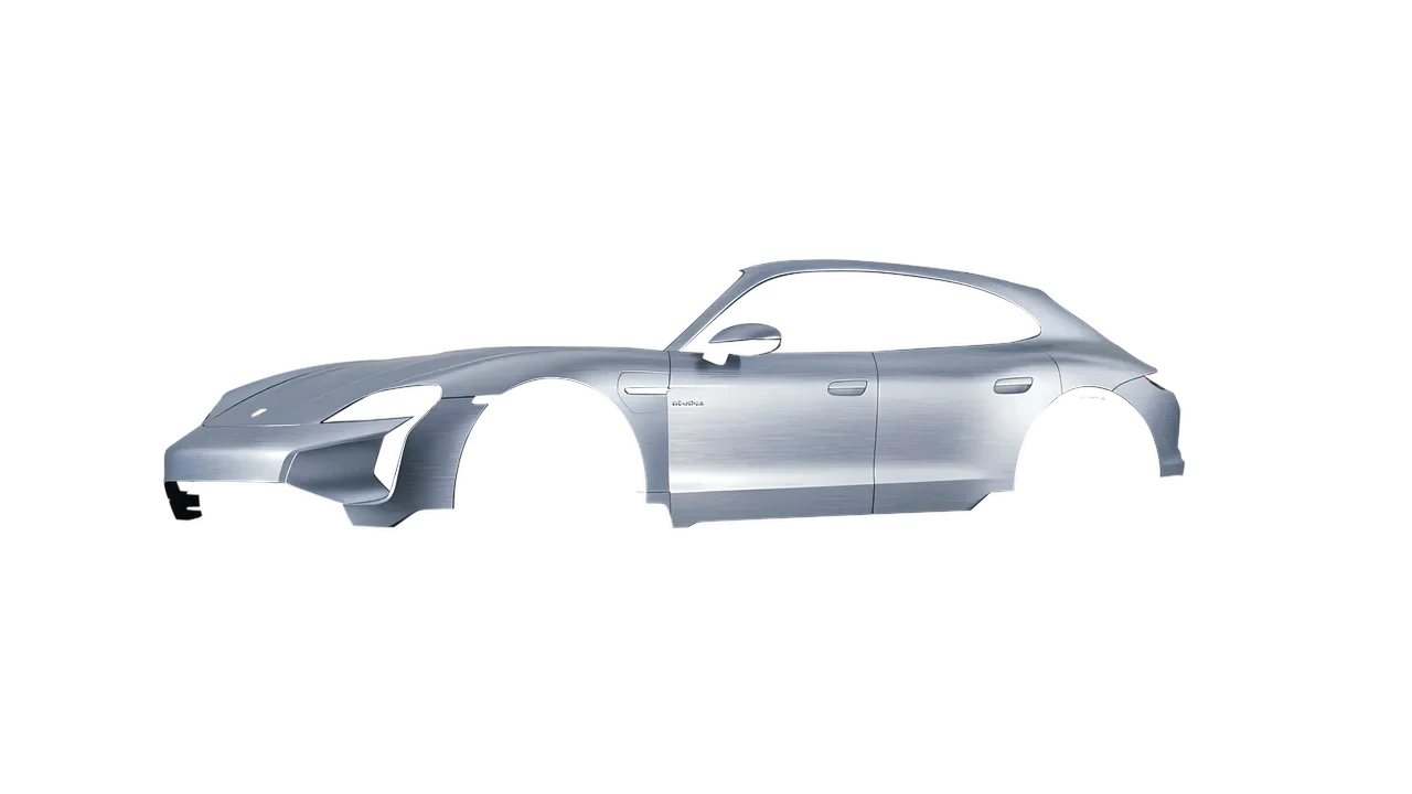 Porsche Taycan Turbo Cross Turismo 2021 wrapped in Brushed Aluminum (Avery Dennison SW900-812-X), front three-quarter view