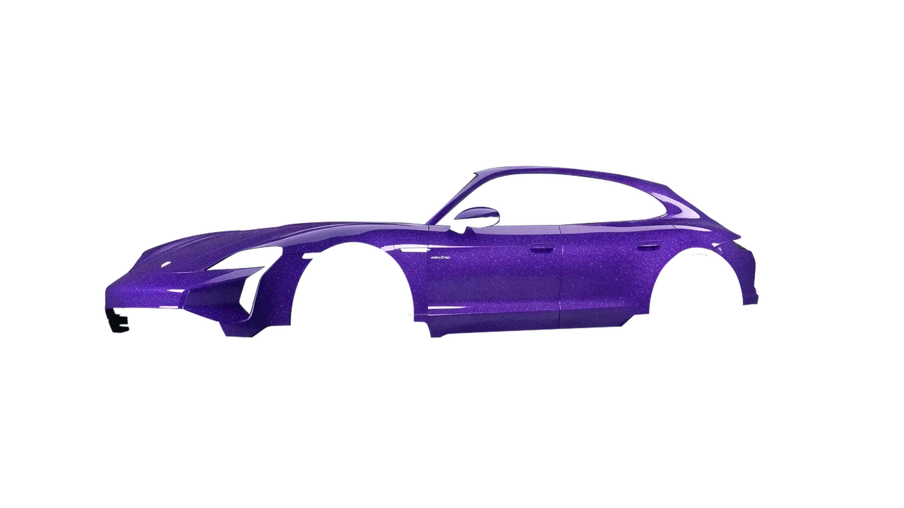Porsche Taycan Turbo Cross Turismo 2021 wrapped in Purple (Avery Dennison SW900-587-D), front three-quarter view