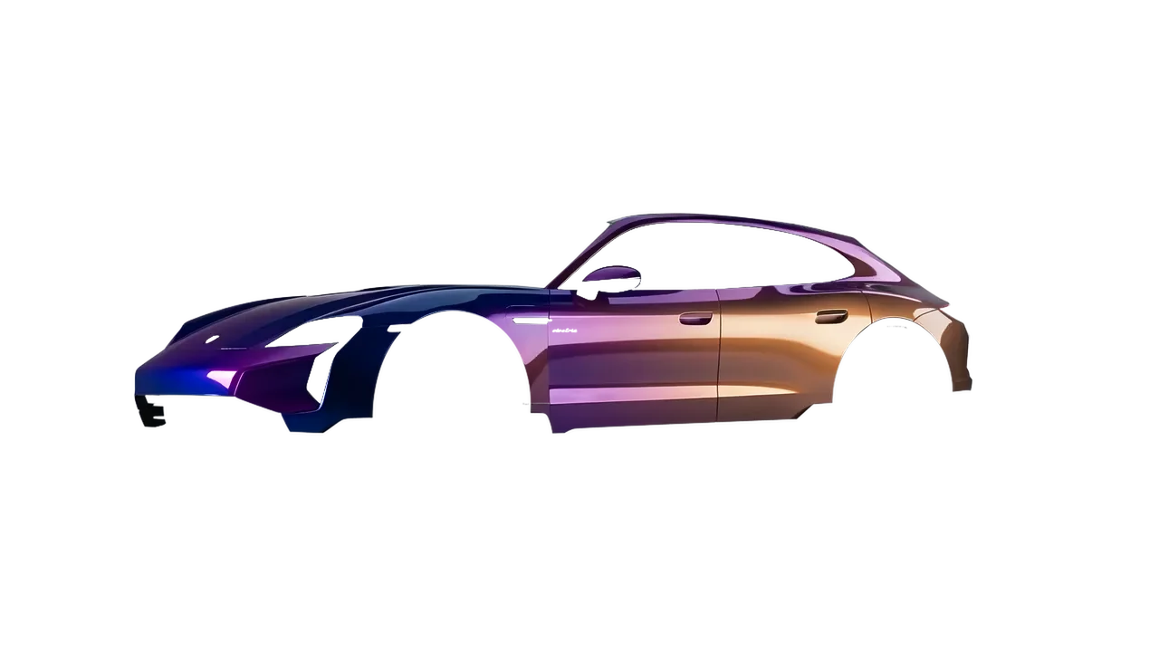 Porsche Taycan Turbo Cross Turismo 2021 wrapped in Gloss Flip Deep Space (3M GP278), front three-quarter view