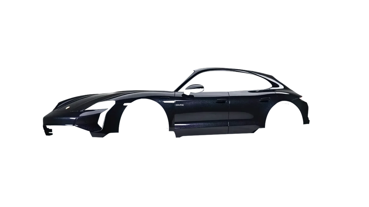 Porsche Taycan Turbo Cross Turismo 2021 wrapped in Mystery Black (Avery Dennison SW900-184-M), front three-quarter view
