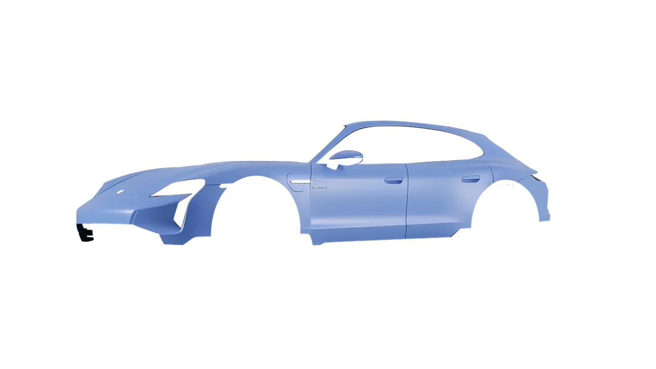 Porsche Taycan Turbo Cross Turismo 2021 wrapped in Dreamline Blue (Avery Dennison SW900-616-O), front three-quarter view