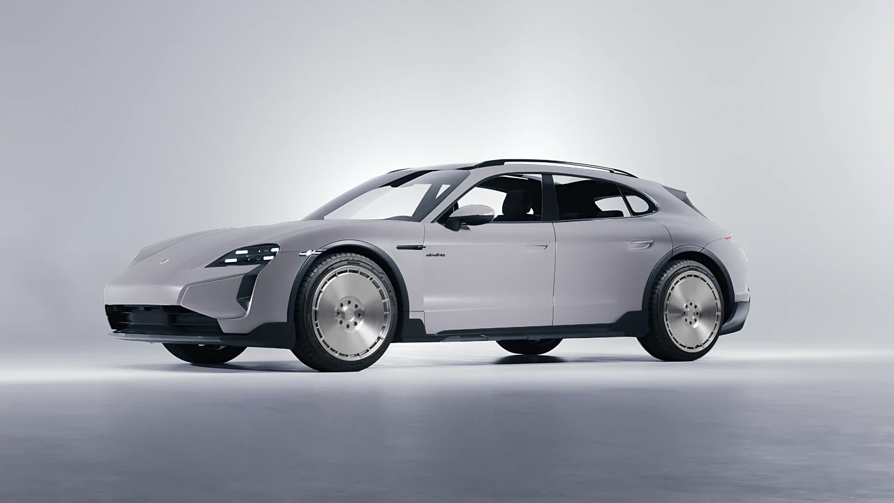 Porsche Taycan Turbo Cross Turismo 2021 on RDB LA Zero forged wheels, front three-quarter view