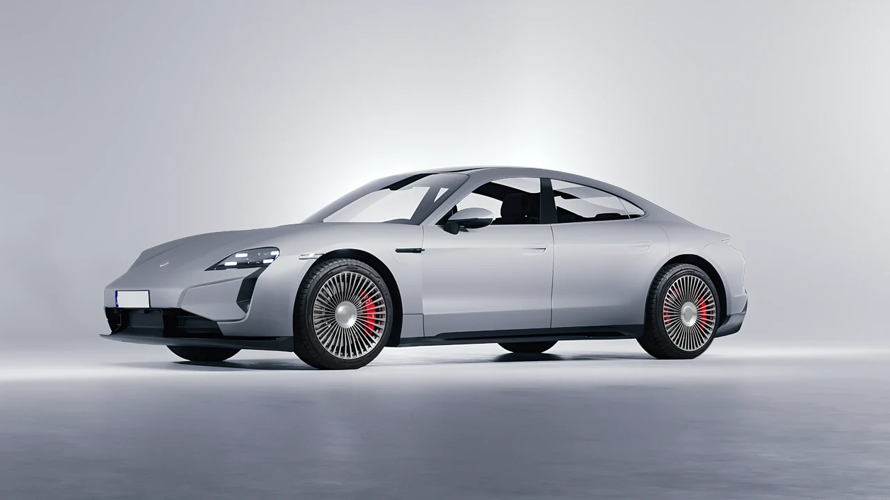 Porsche Taycan Turbo S 2024 on RDB LA 50 forged wheels, front three-quarter view