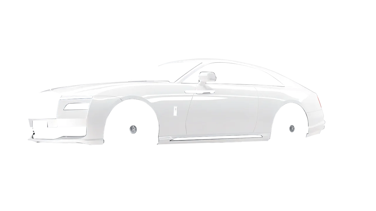 Rolls-Royce Spectre 2024 wrapped in Gloss White (3M G10), front three-quarter view