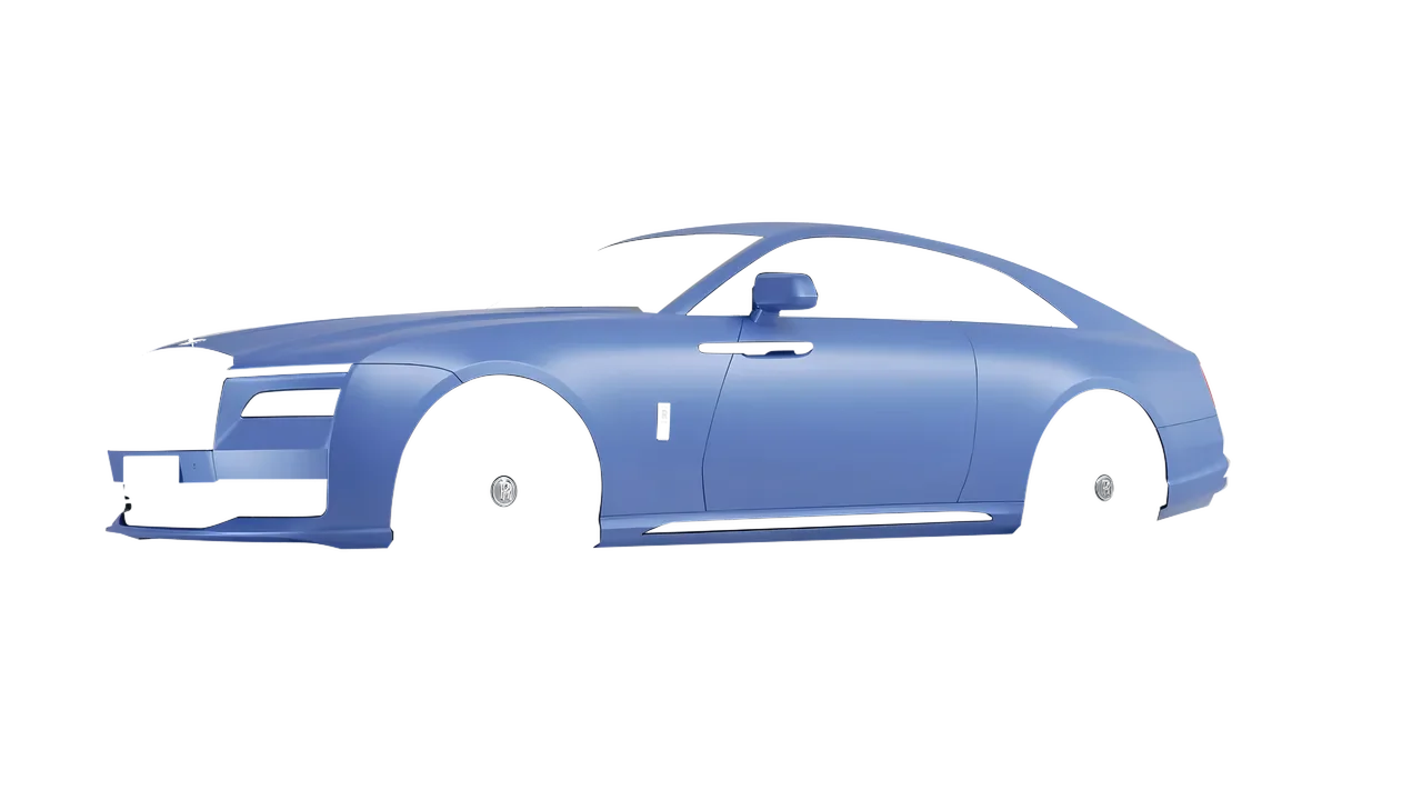 Rolls-Royce Spectre 2024 wrapped in Dreamline Blue (Avery Dennison SW900-616-O), front three-quarter view