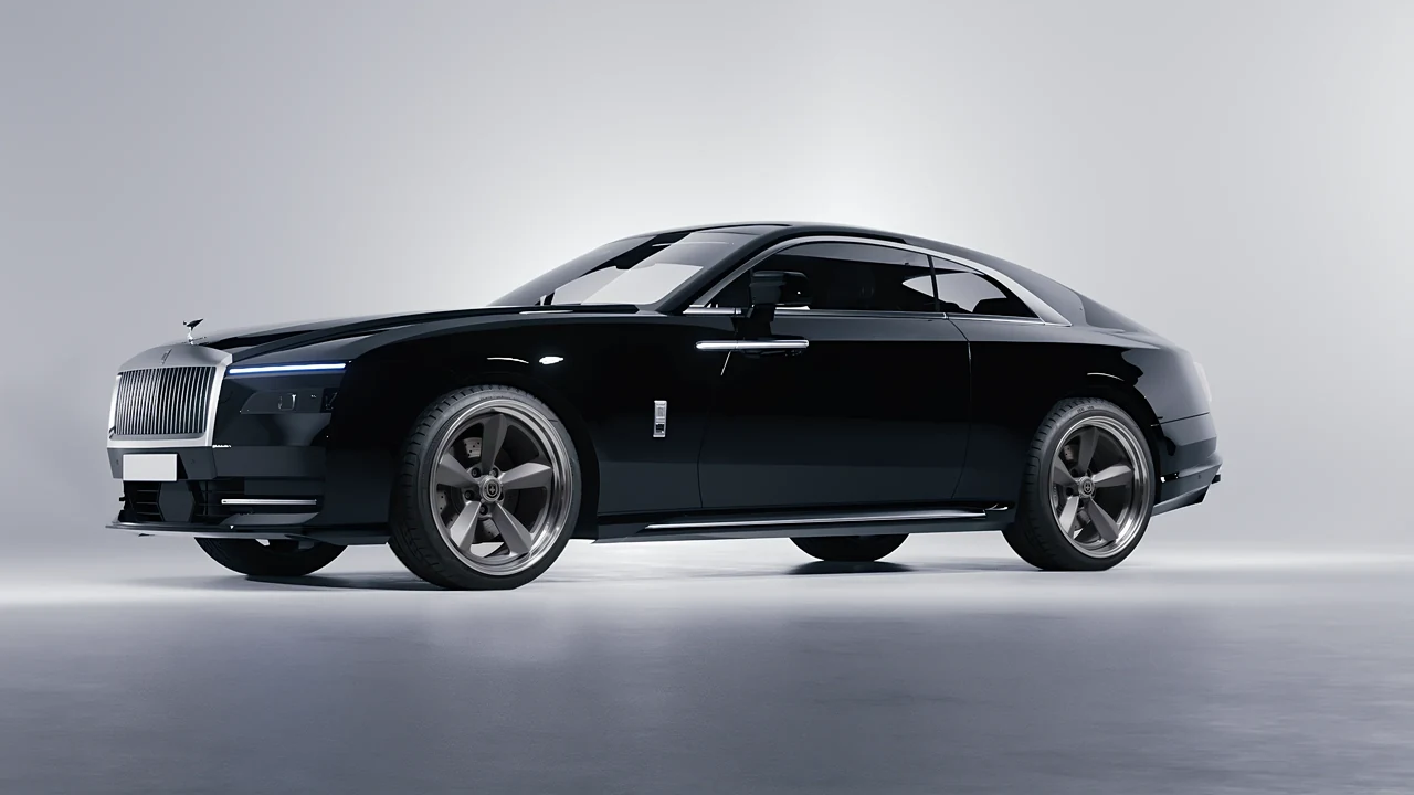 Rolls-Royce Spectre 2024 on HRE Performance Wheels 105 forged wheels, front three-quarter view