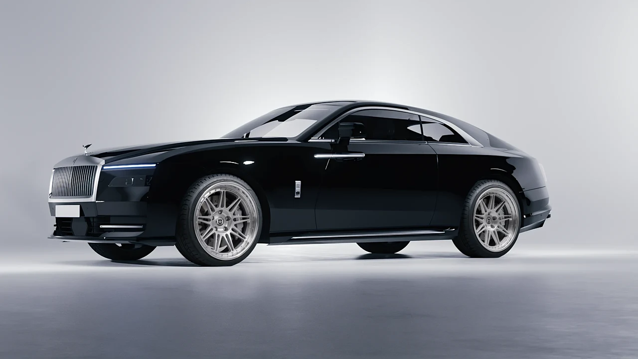 Rolls-Royce Spectre 2024 on HRE Performance Wheels 301 forged wheels, front three-quarter view