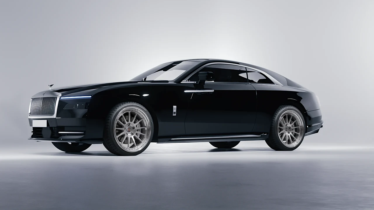 Rolls-Royce Spectre 2024 on HRE Performance Wheels 303 forged wheels, front three-quarter view