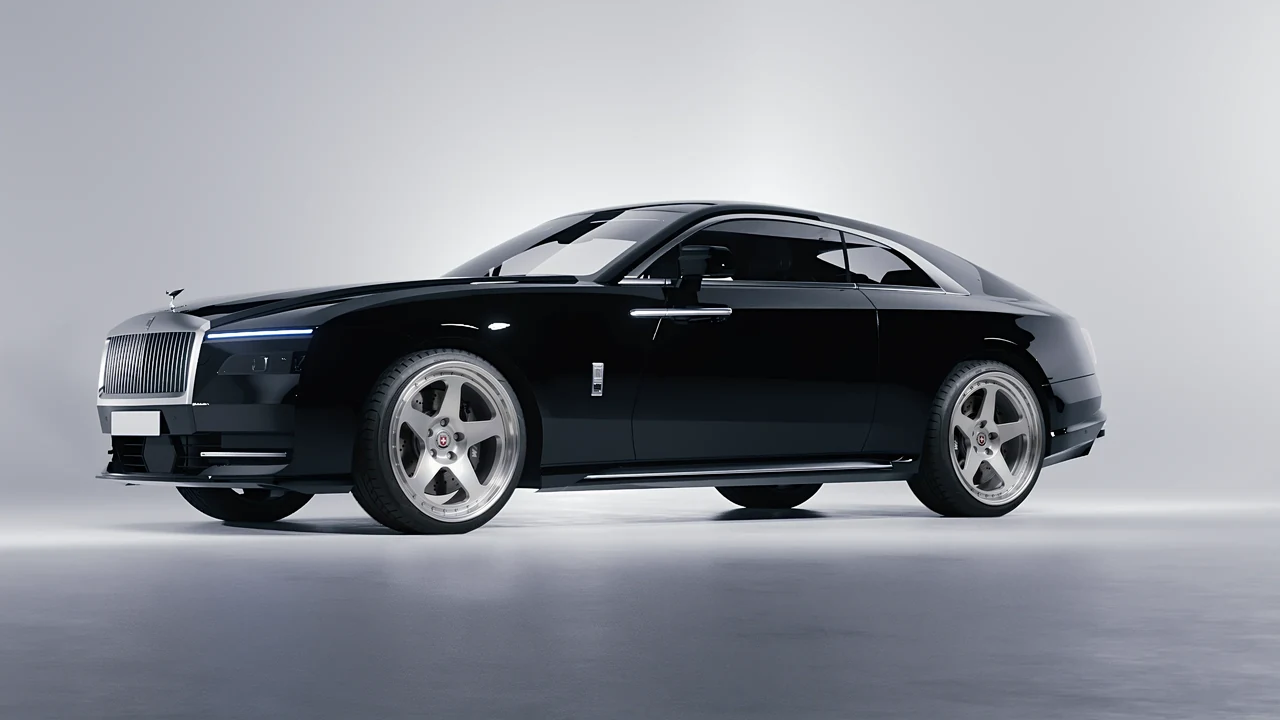 Rolls-Royce Spectre 2024 on HRE Performance Wheels 305 forged wheels, front three-quarter view