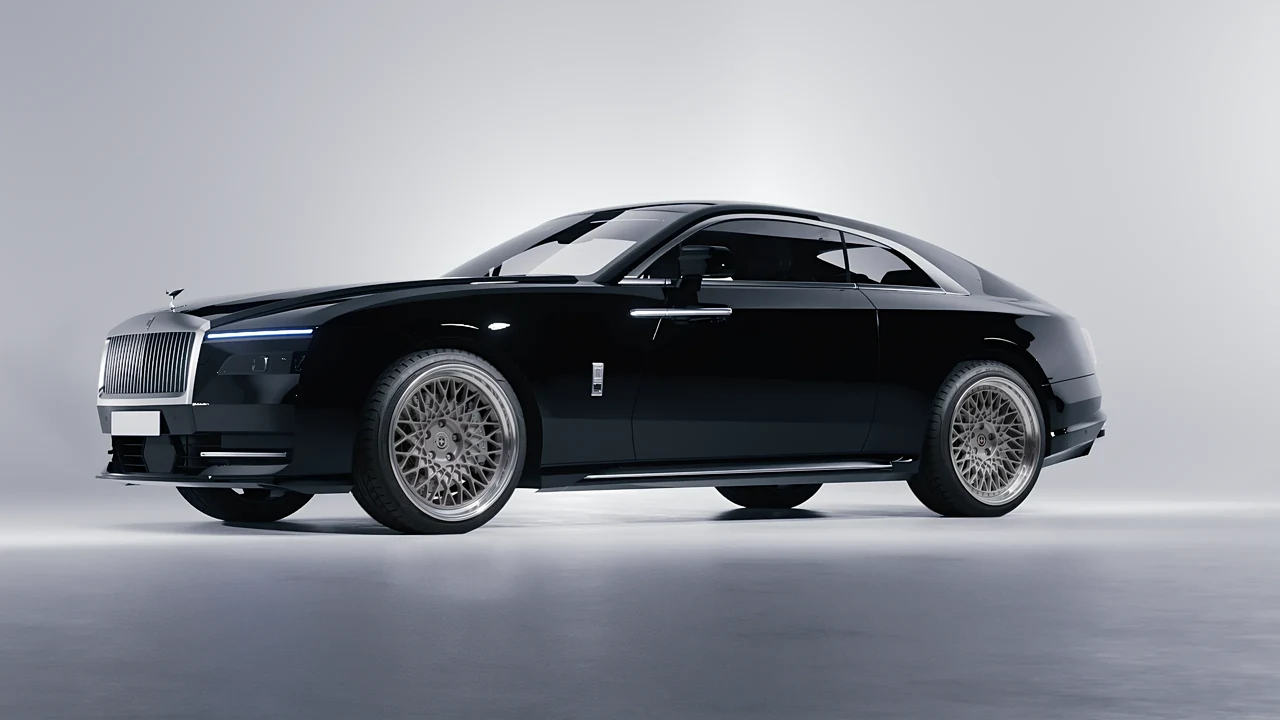 Rolls-Royce Spectre 2024 on HRE Performance Wheels 501 forged wheels, front three-quarter view