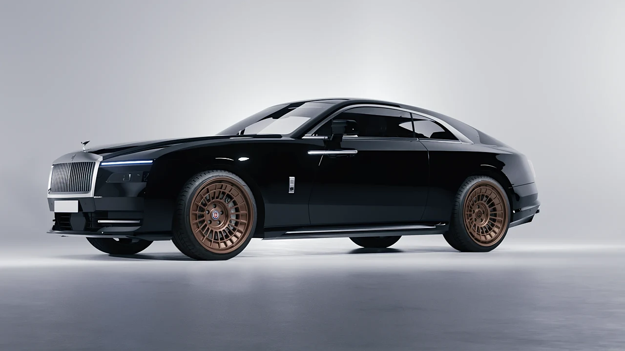 Rolls-Royce Spectre 2024 on HRE Performance Wheels 515-GTM forged wheels, front three-quarter view