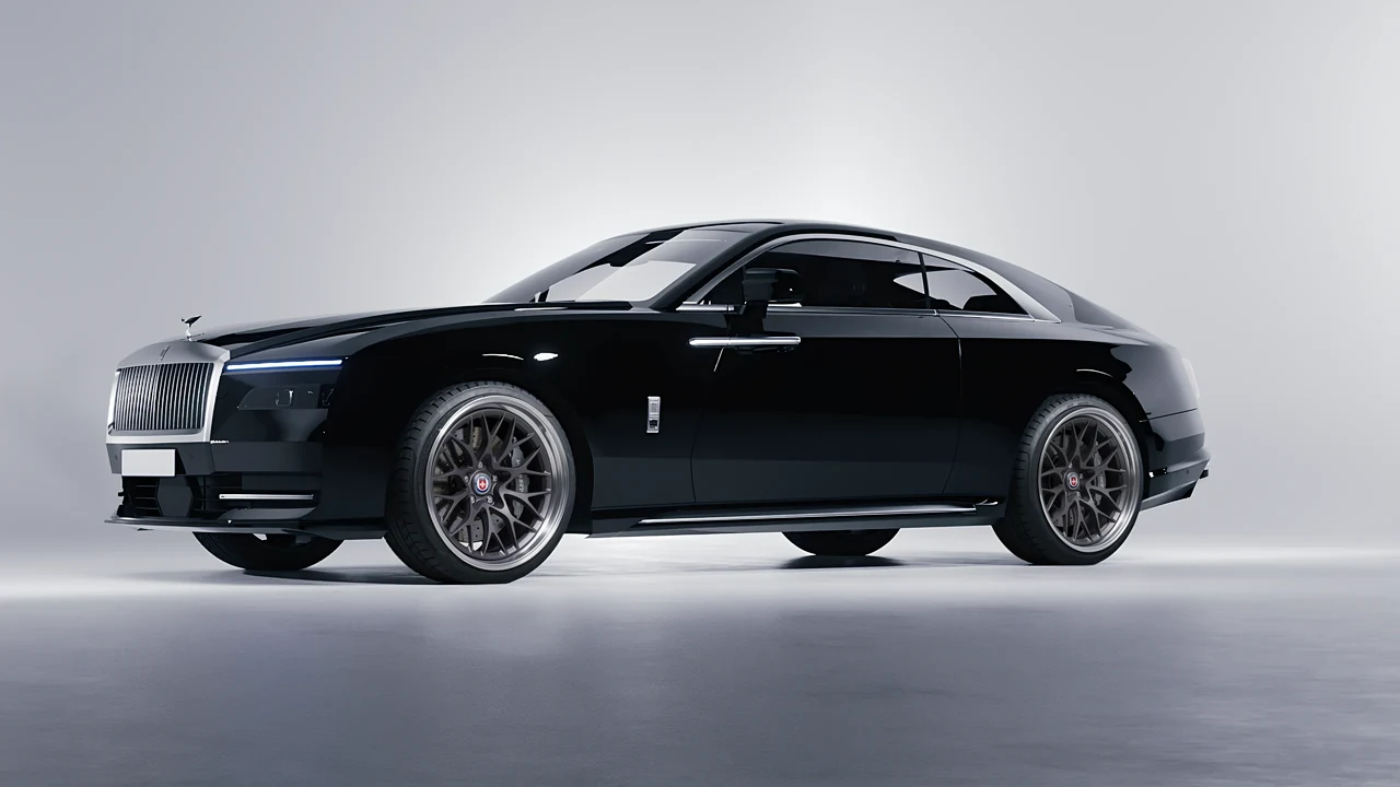 Rolls-Royce Spectre 2024 on HRE Performance Wheels 520 forged wheels, front three-quarter view