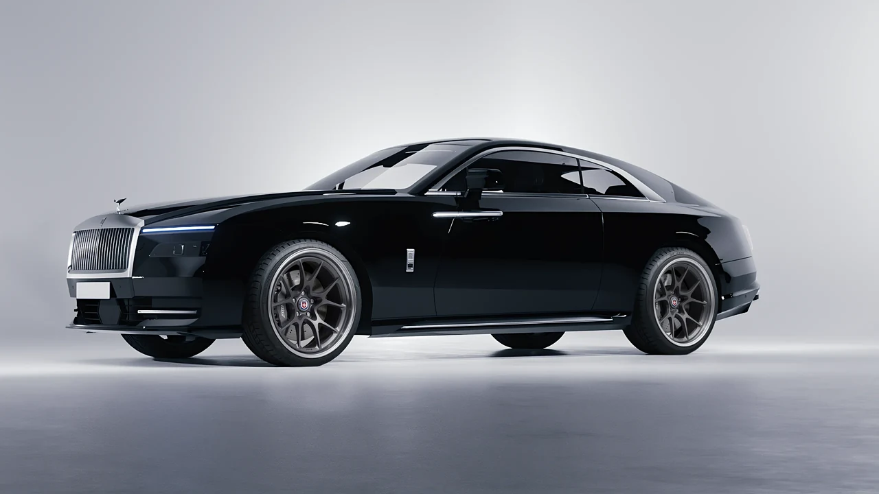 Rolls-Royce Spectre 2024 on HRE Performance Wheels 521 forged wheels, front three-quarter view