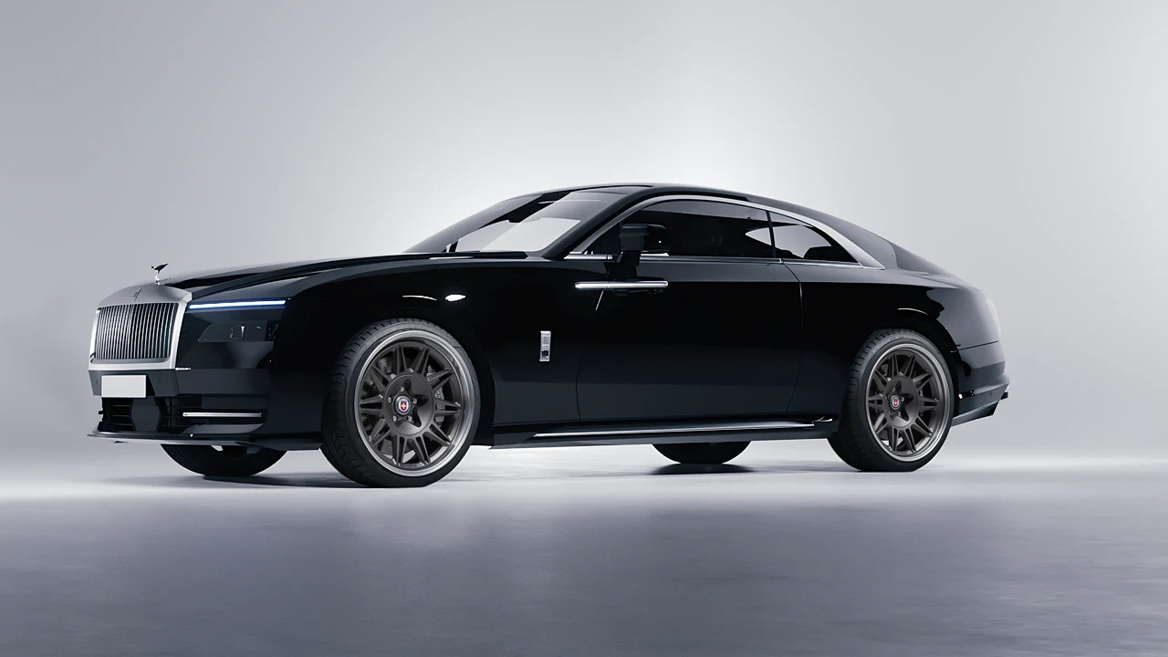 Rolls-Royce Spectre 2024 on HRE Performance Wheels 528 forged wheels, front three-quarter view