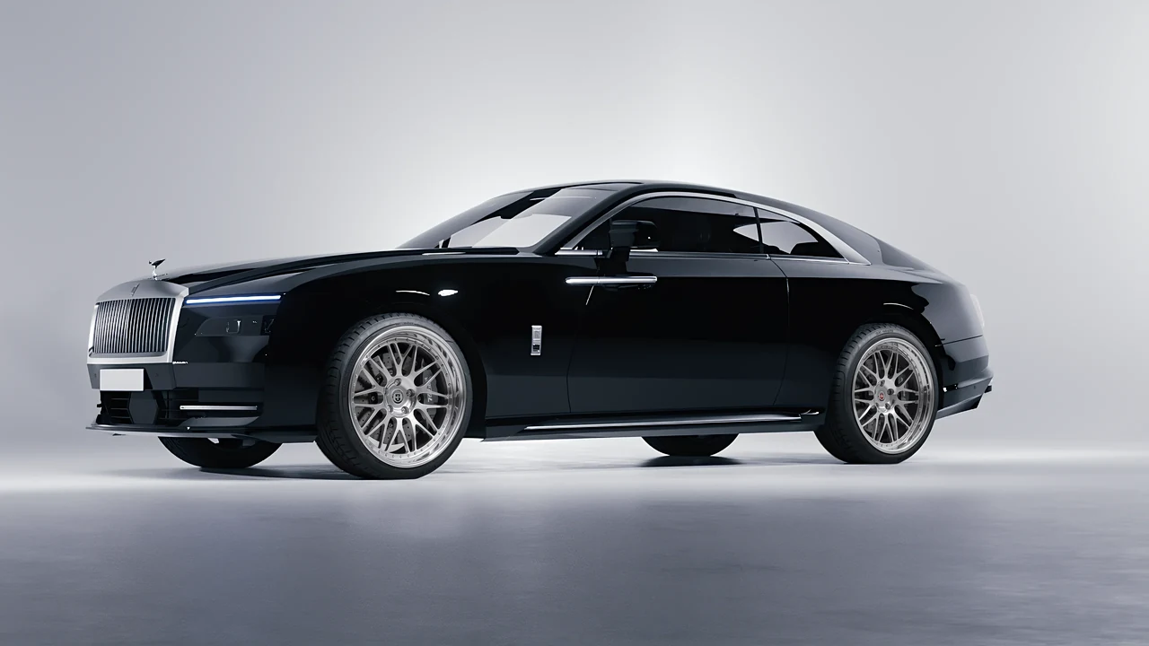 Rolls-Royce Spectre 2024 on HRE Performance Wheels 540C forged wheels, front three-quarter view