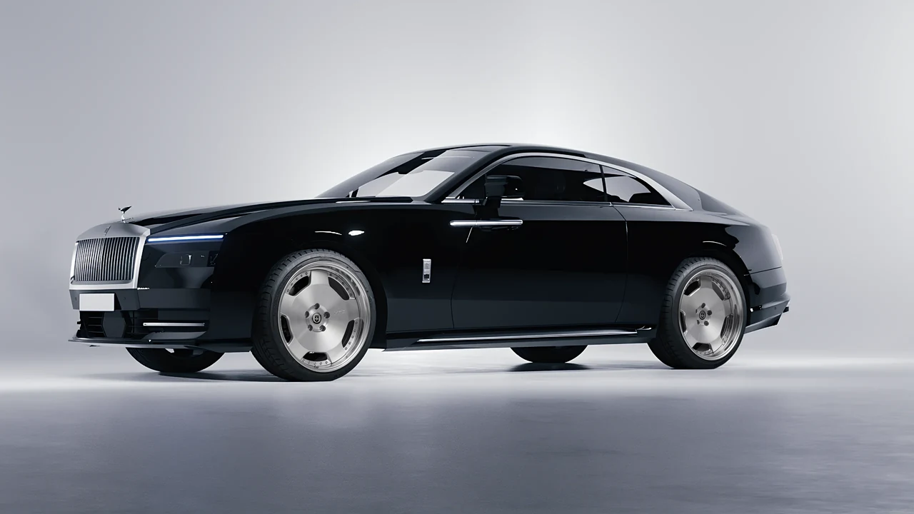 Rolls-Royce Spectre 2024 on HRE Performance Wheels 544 forged wheels, front three-quarter view