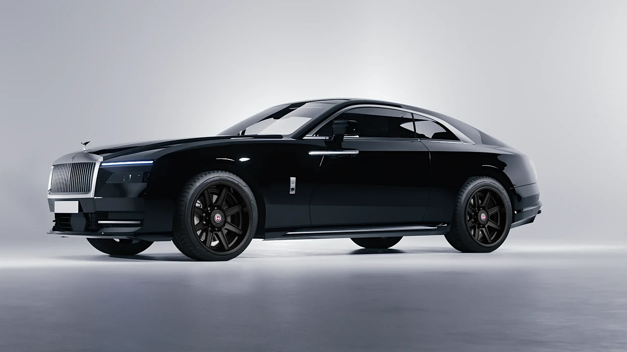 Rolls-Royce Spectre 2024 on HRE Performance Wheels HD188H forged wheels, front three-quarter view