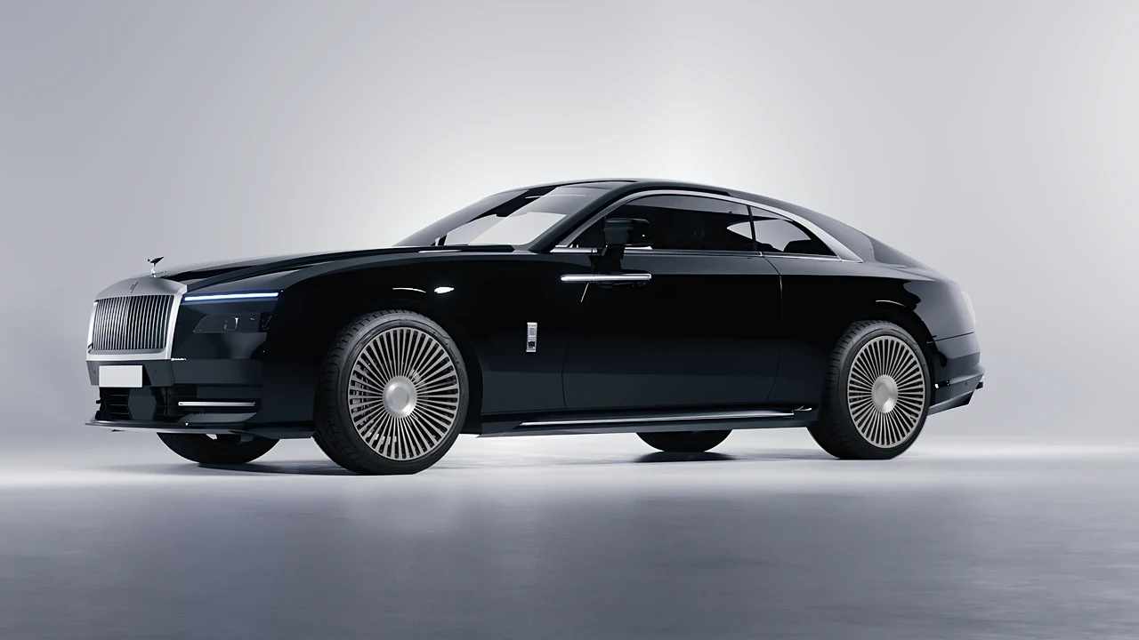 Rolls-Royce Spectre 2024 on RDB LA 50 forged wheels, front three-quarter view